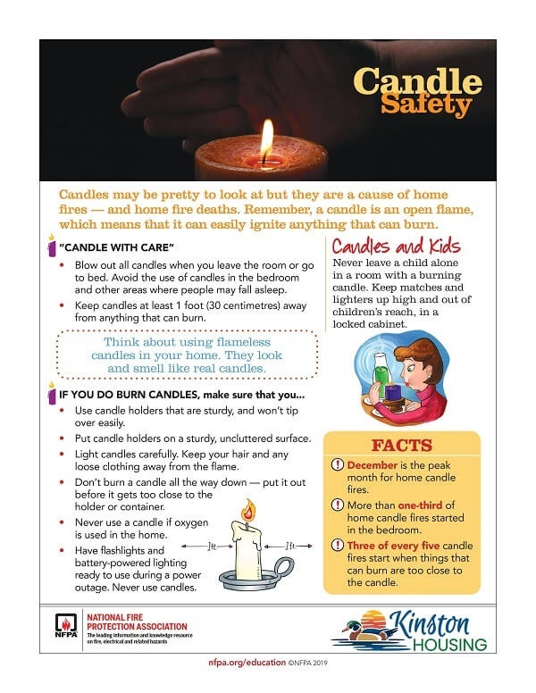 Candle safety flyer.